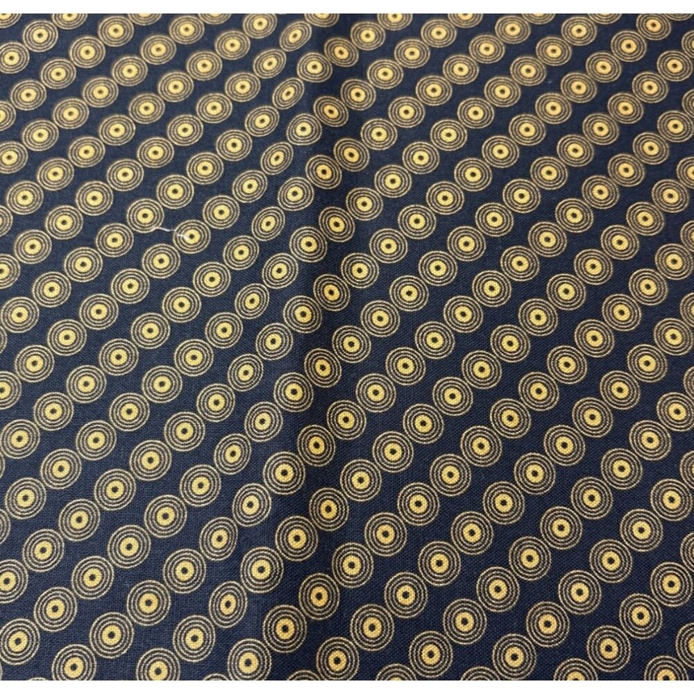 Andover Fabrics 19x44” Black & Gold Cotton Fabric Retro Bullseye Design